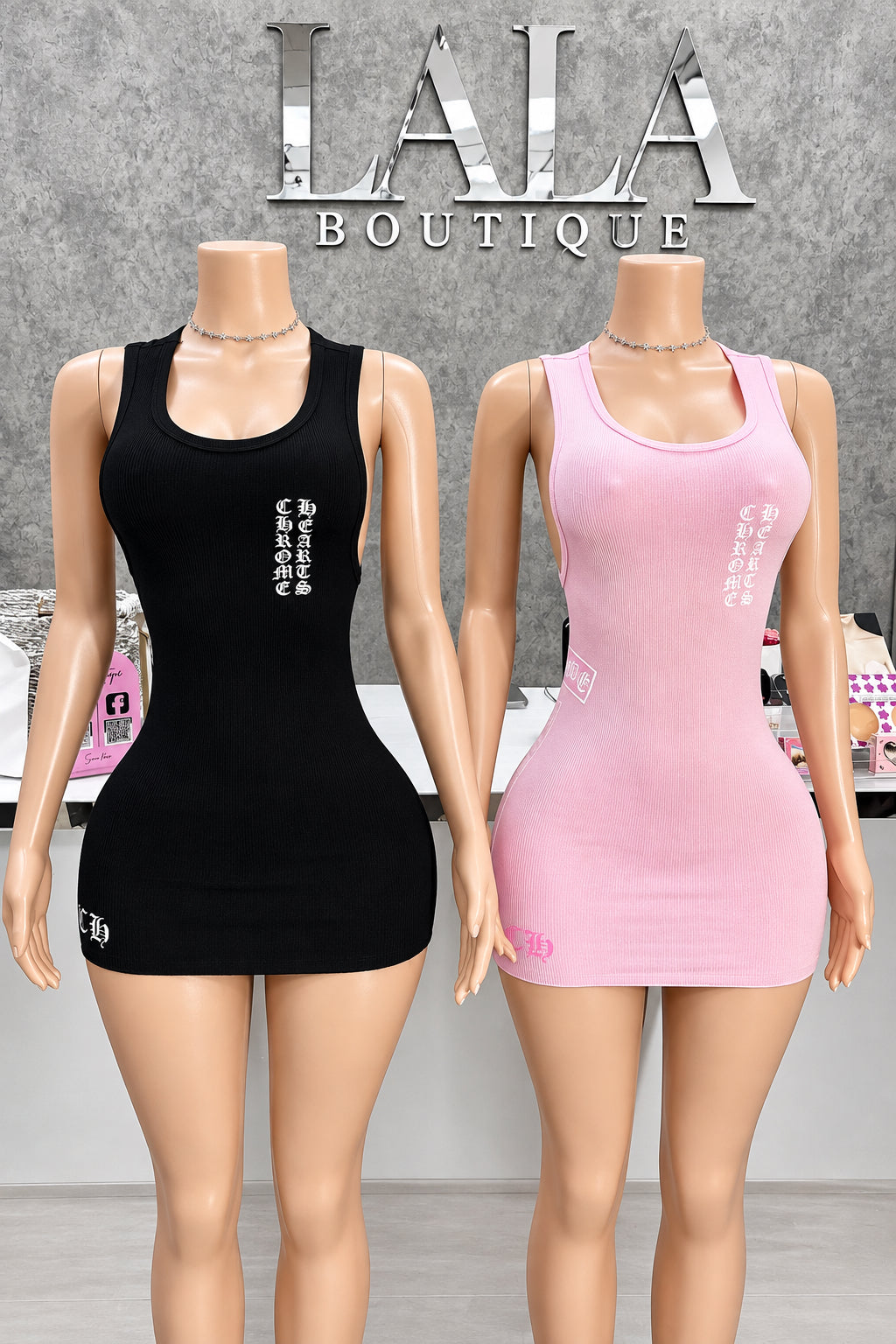 BLACK Chrome TANK Dress