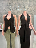 Black Bailey Halter Top