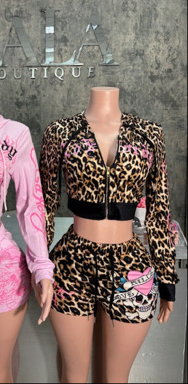 Cheetah Ed Hardy Shorts Set